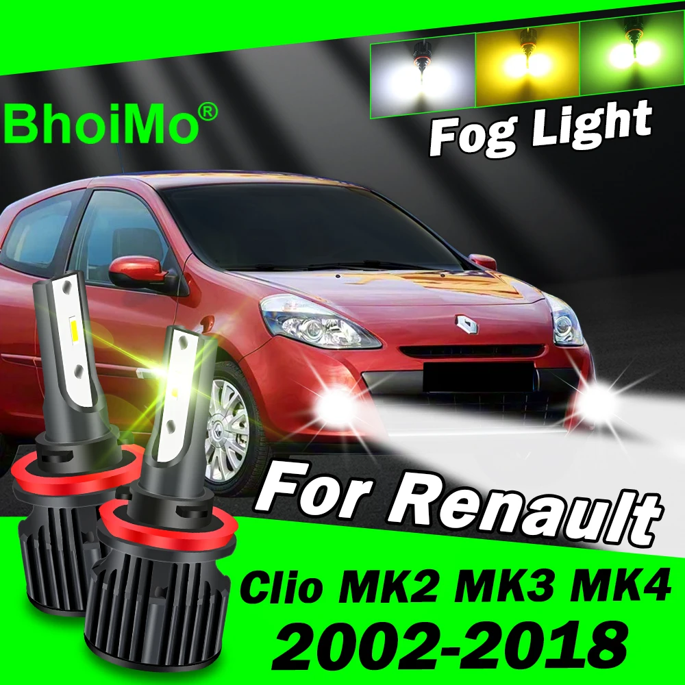 

BhoiMo Front Fog Light Lamp For Renault Clio MK2 MK3 MK4 Led Bulb 2002 2003 2004 2005 2006 2007 2008 2009 2010 2011 2012 2013