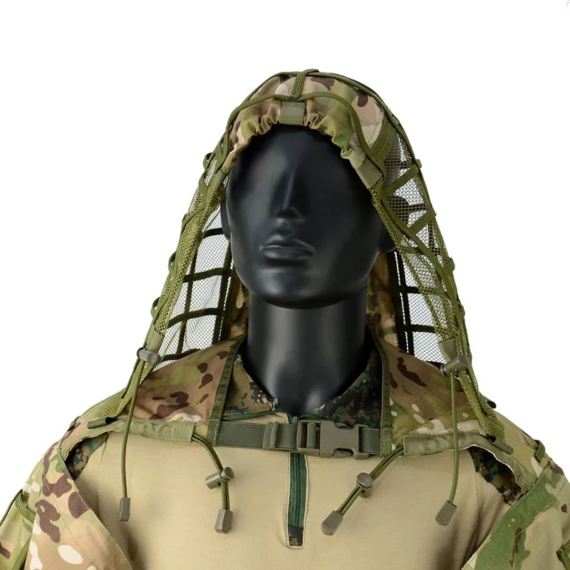 Ghillie-Anzug, taktischer Scharfschützmantel, Viper-Kappen, Jagdmantel, Material und Farbe optional, Tarnkleidung für Airsoft-Paintball – Detail 5