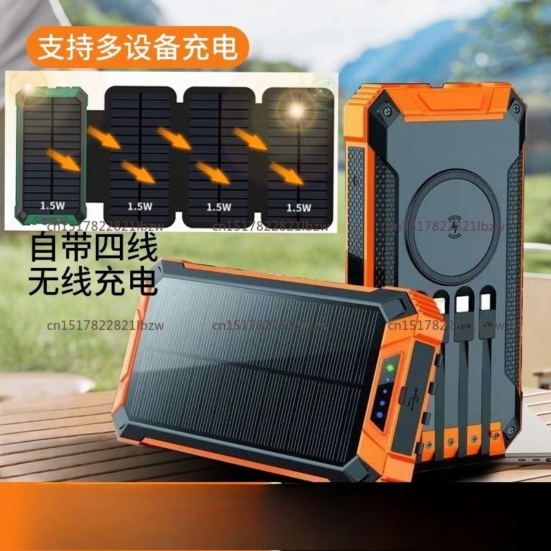 Best Seller Power Bank Solar Waterproof 20000mah Type C Port Folding Solar Power Bank with Wireless Charging
