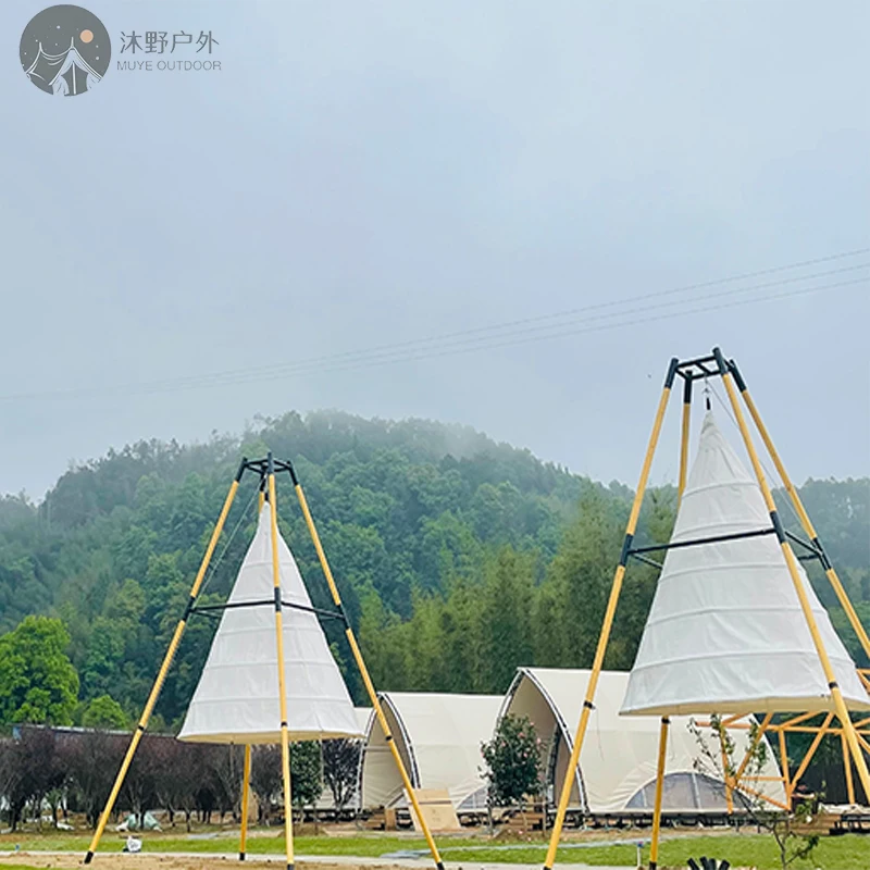 

Outdoor campsite bamboo lantern tent set up camping leisure Homestay awning room weatherproof hotel tent