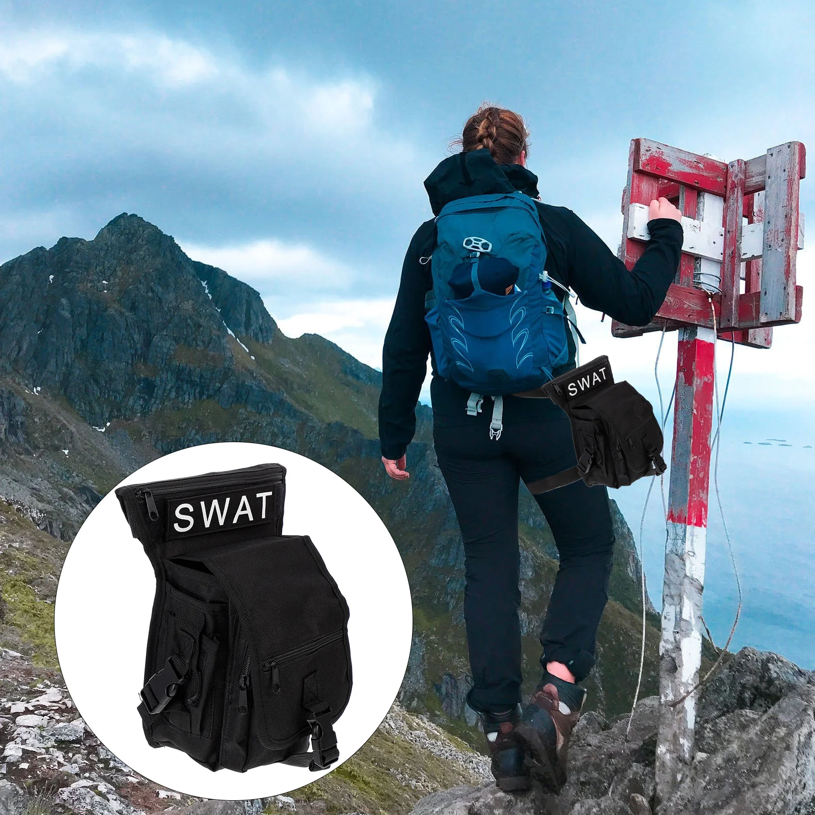 

Thigh Bag Waterproof Leg Pouch High-Quality Material Ultra-Lightweight Wear-Resistant Comfortable Adjustable Length Buckle Fixed