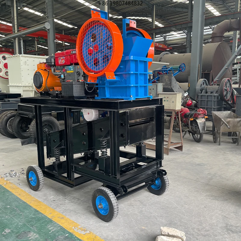 Mini Portable High Capacity Jaw Crusher, Engine Motor Bearing for Mining Industry Wholesale