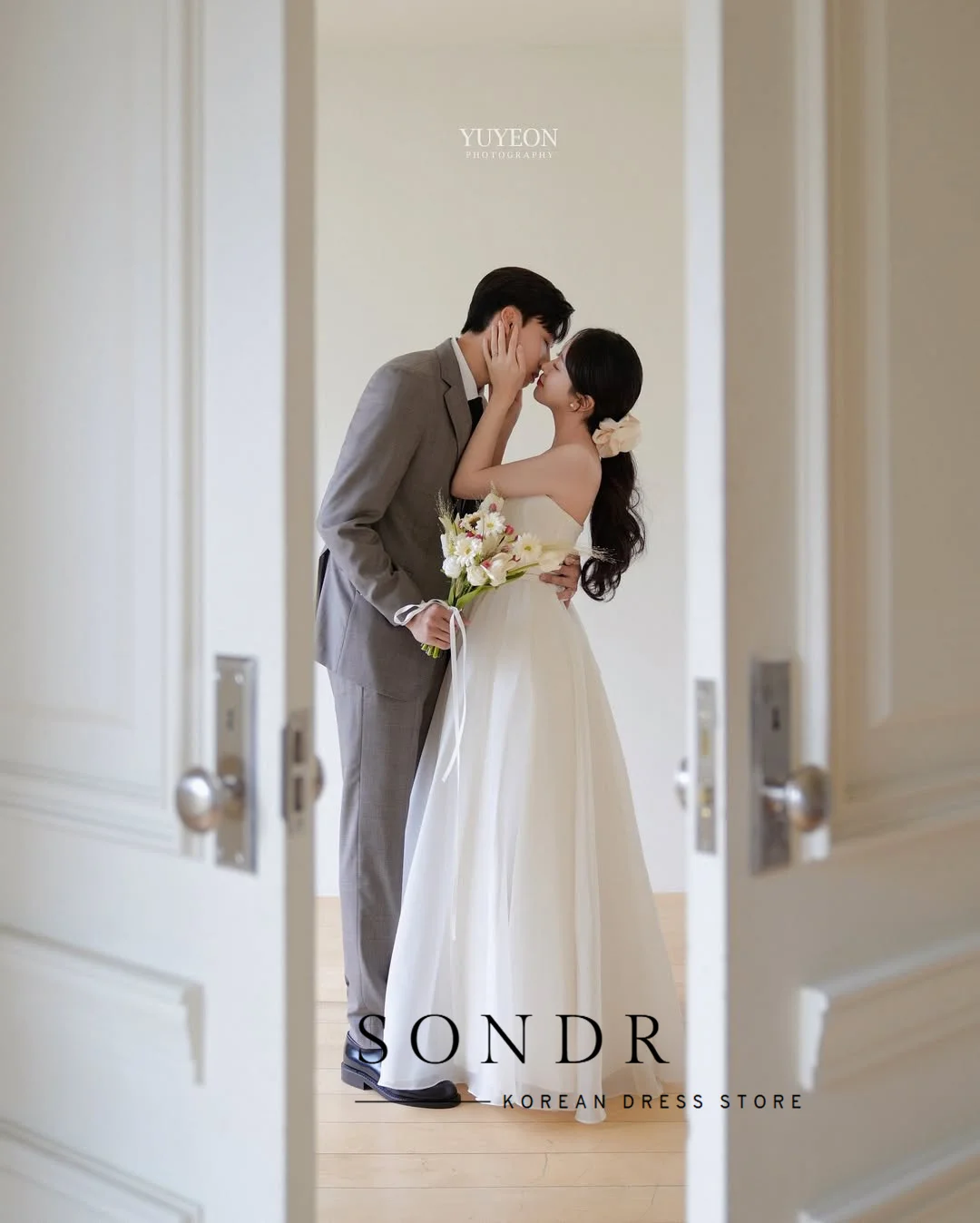 Zomer strapless eenvoudige Koreaanse trouwjurken elegante aangepaste fotoshoot bruiloft drukknoopjurk bruidsreceptiejurken 2026