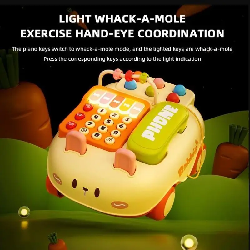 Jouets téléphoniques musicaux en anglais pour bébés, apprentissage précoce, téléphones musicaux de dessin animé, jouets éducatifs pour enfants