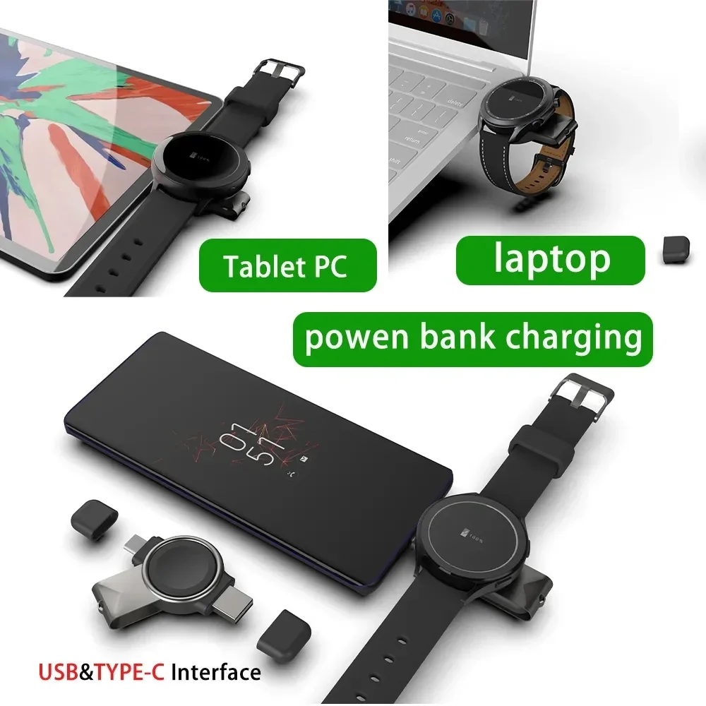 Watch Wireless Charger For Galaxy Watch 4 Charger Type C Fast Charging Dock Station For Samsung Galaxy Watch 5 Pro/4/3/Active 2