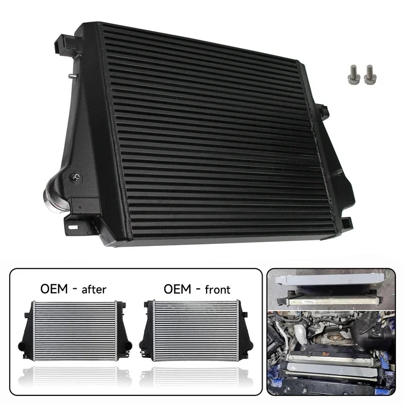 

Fit For Chevy Camaro 2016-2018/C adillac ATS 2013-2019 2.0T Black Front Mount Bar&Plate Intercooler