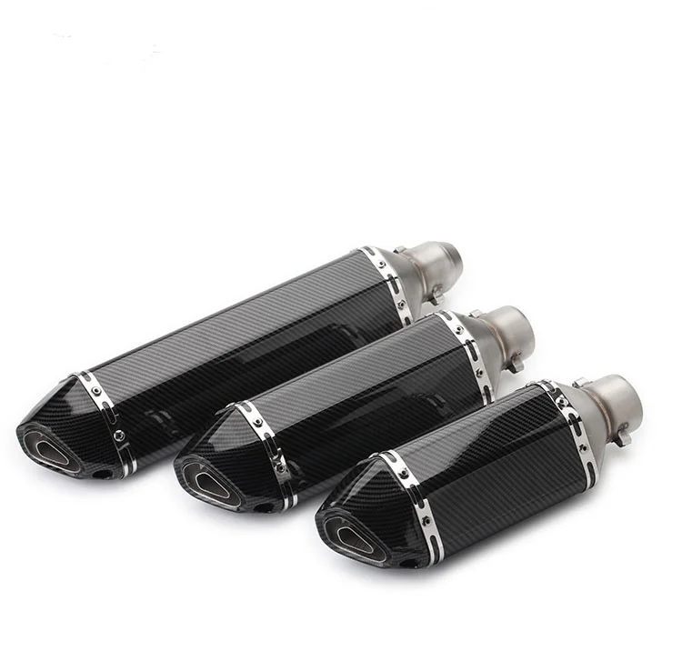 Carbon Fiber Motorcycle Exhaust Muffler Pipe For 250cc 350cc 600cc Escape Moto Tube For Nmax Tmax530 Msx125 GSR600