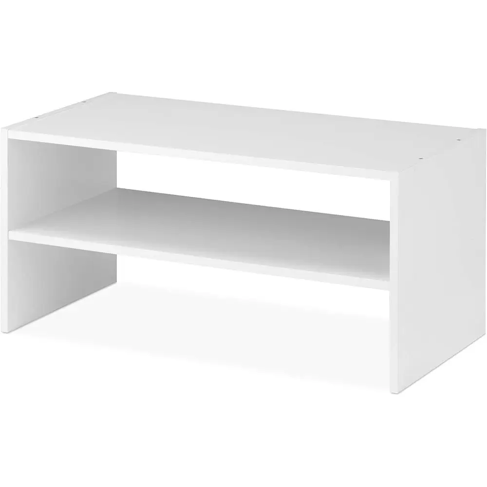 

Stackable 2-Tier Wooden Shoe Rack, White, 24