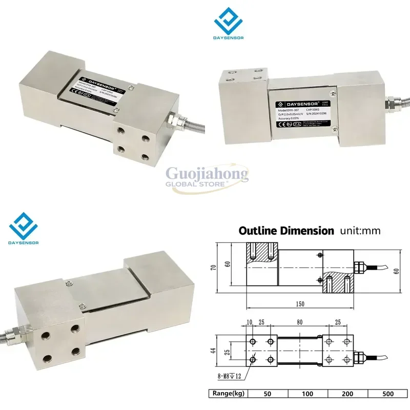 2026 HOT 500kg 1Ton high accuracy loadcell multi-dimensional force electronic weighing sensor cantilever shear beam load cell