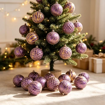 Green Gold Retro Christmas Ball Ornaments 1