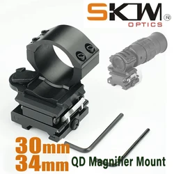 SKWoptics-Magnifying Monocular Flipping Mount, Holographic Red Dot Dot,  34mm, 30mm,Aluminium