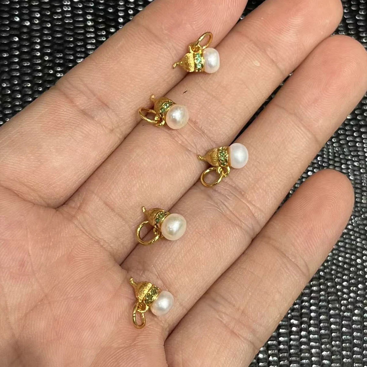 

5pcs 5x6mm Gourd-Shaped Pendant Natural Pearl Semi-Finished Charms for Jewelry Making DIY Necklace Earrings Accessory Wholesale