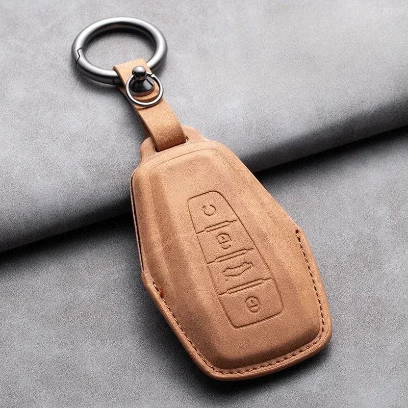 Leather Car Key Case Cover Keychain for Geely Emgrand Global Kulrey Hawk GX7 Okavango NL3 SUV GT GC9 Coolray X6 X7 EX7 Geome