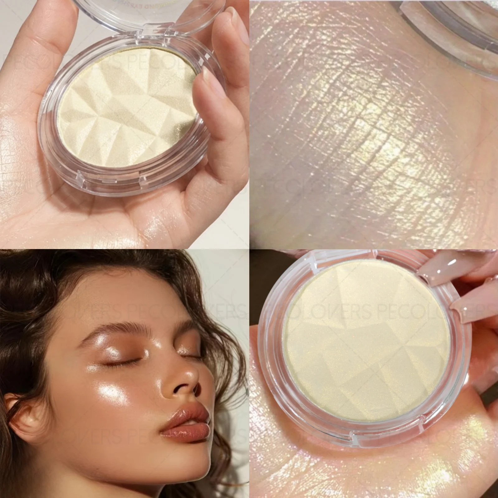 1PC Waterproof  High-gloss Powder, with Fine Powder Texture, Metallic Luster, Brightening The Eyes and Face, Long-lasting