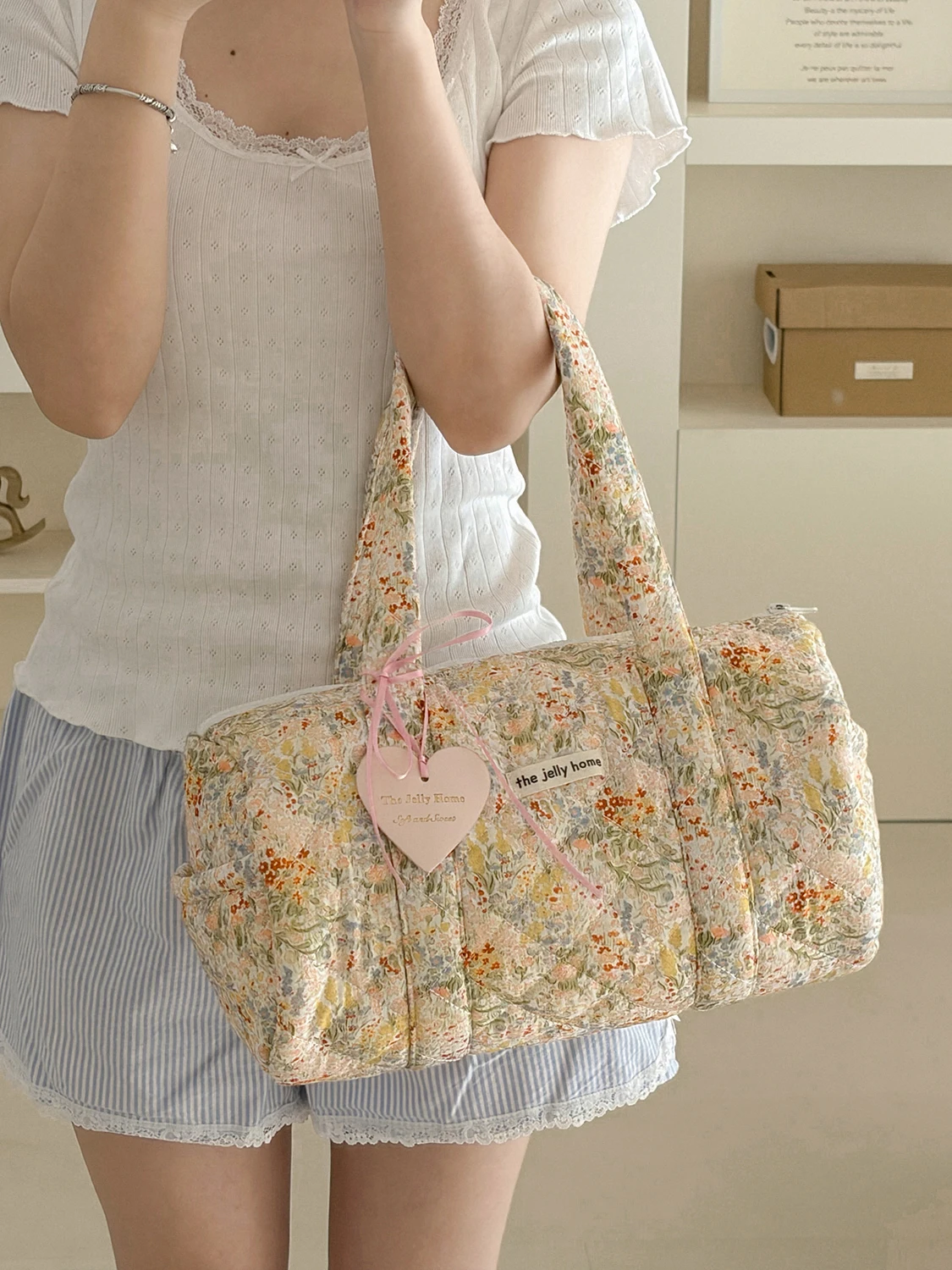 Airfriend Vintage Floral Damen-Tragetasche, Organizer, Make-up-Tasche mit Griff, Reißverschluss, großes Fassungsvermögen, Kosmetikaufbewahrung, Reisetasche für den Außenbereich