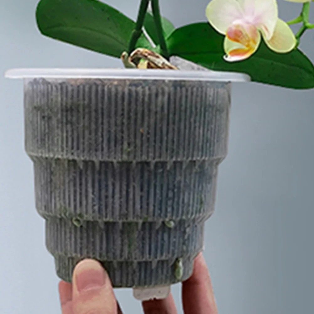 

4pcs chid Pots 10cm Transparent Plastic Containers Holes for Indoor Plants Succulents Cacti Nursery Flower Pots Breathable