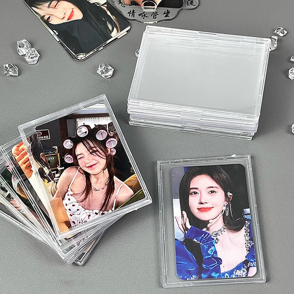 Acrylic Photocard Sleeves Transparent Card Brick Top Loaders Korean Idol Photo Card Holder Display Standing Photo Frame