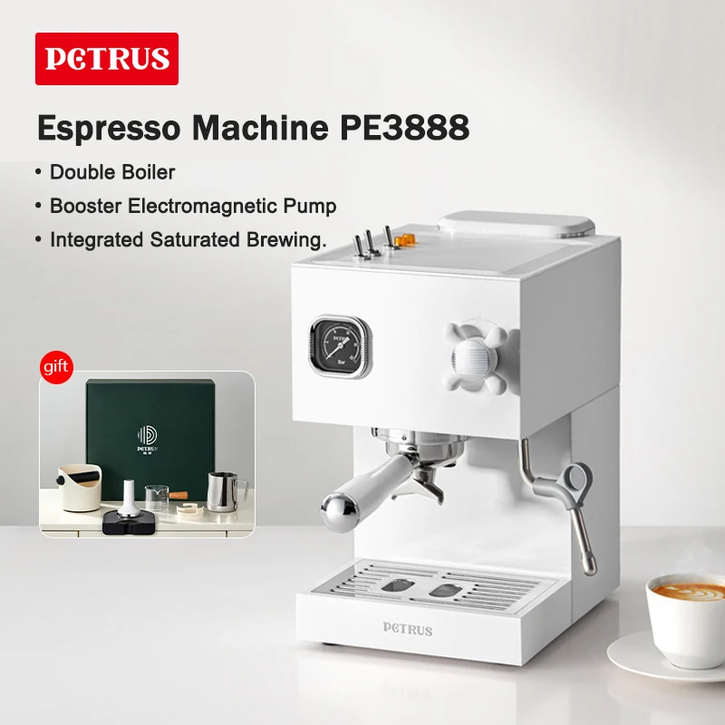 Petrus Espresso Coffee Machine Coffee Maker With Portafilter Steam Wand Milk Frother (58mm) PE3888