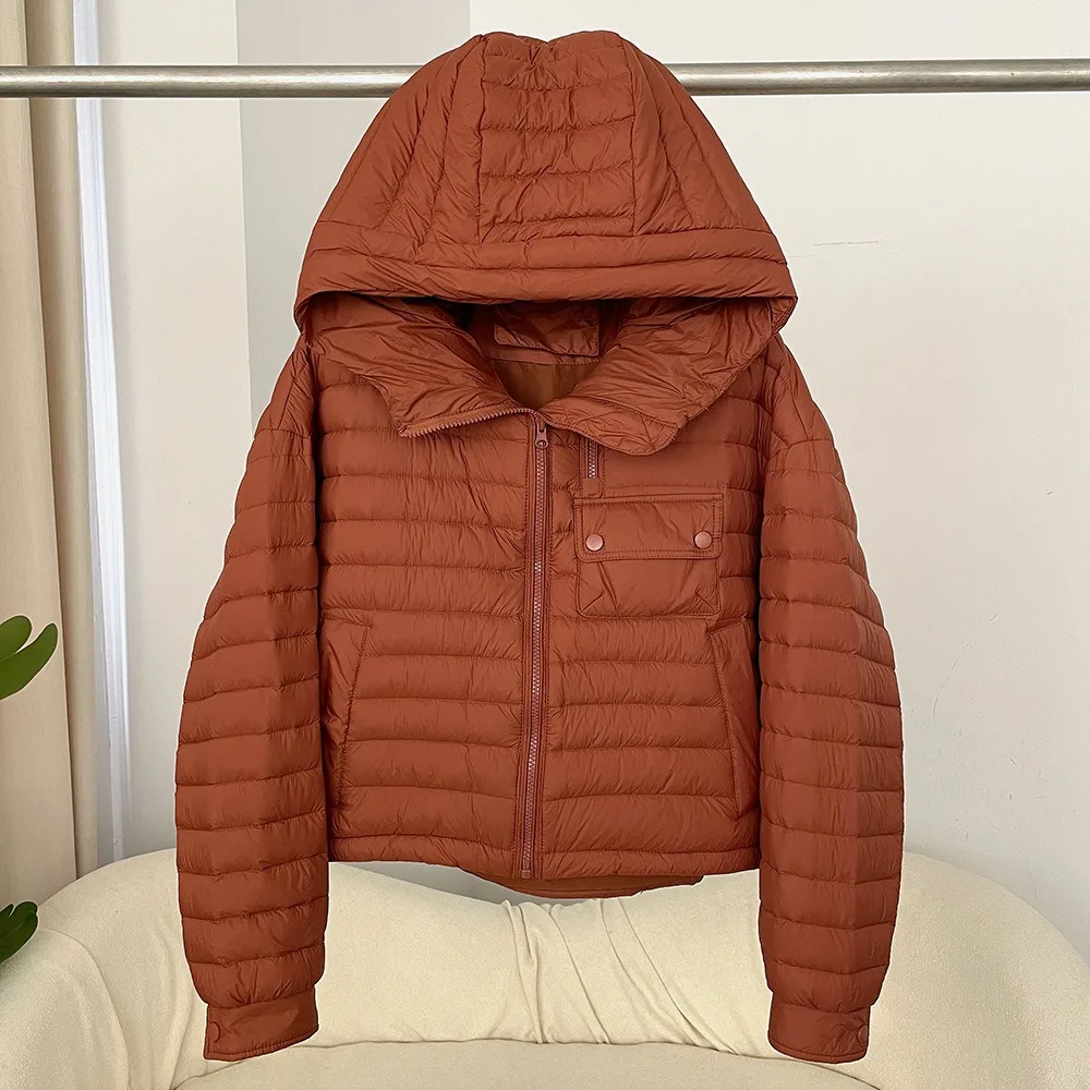 White Duck Down Down Jacket Women New Fashion Spring Autumn Light Down Coat Warm Puffer Jacket  Casual European Clothing Female