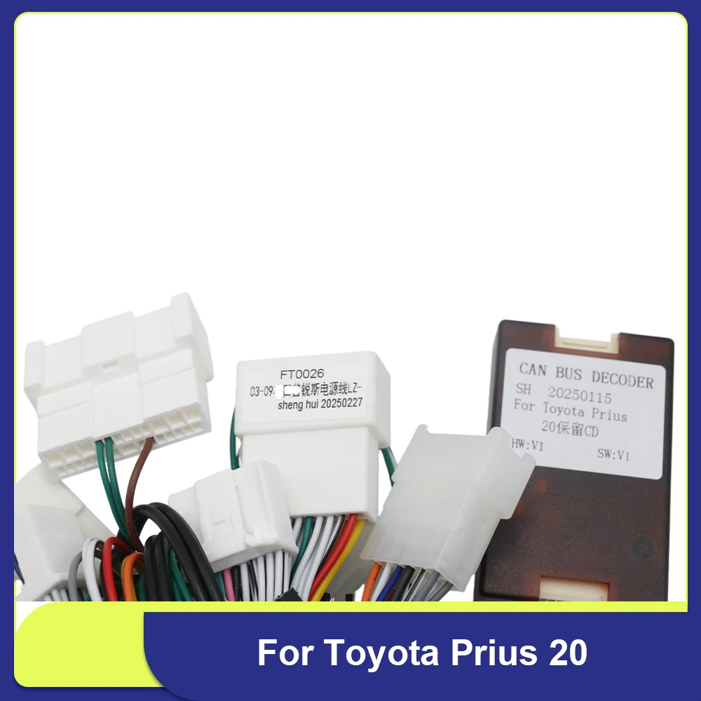16 Pin CANBUS Decoder Wiring Harness For Toyota Prius 20 2003-2009 Android Radio Power Cable Adapter