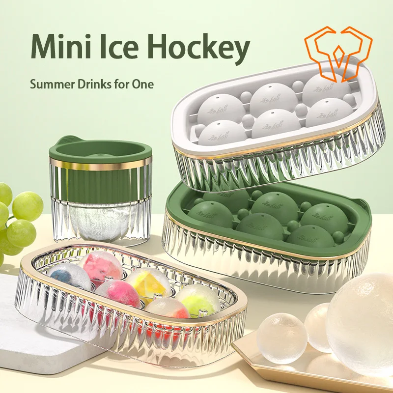 

Round Ice Hockey Kitchen Ice Grid Ice Making Quick Frozen Easy Release Household Food Grade Hockey Mold Whiskey Hockey