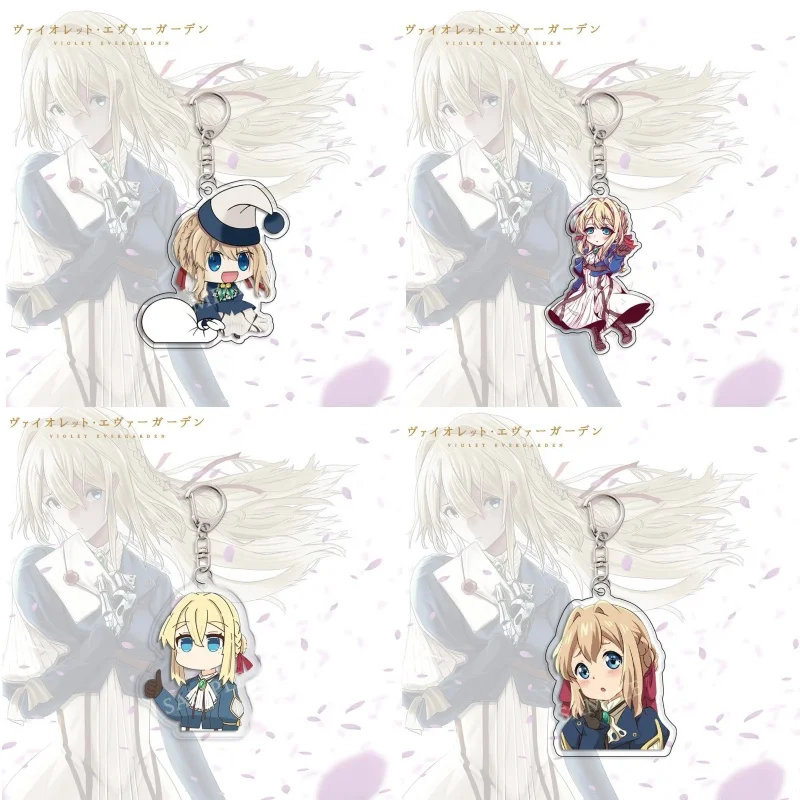 Violet Evergarden ‌   LLavero de acrílico de Anime, joyería, llavero para amigos, productos relacionados, creatividad Cultural, amuleto para bolsa de regalo para amigos