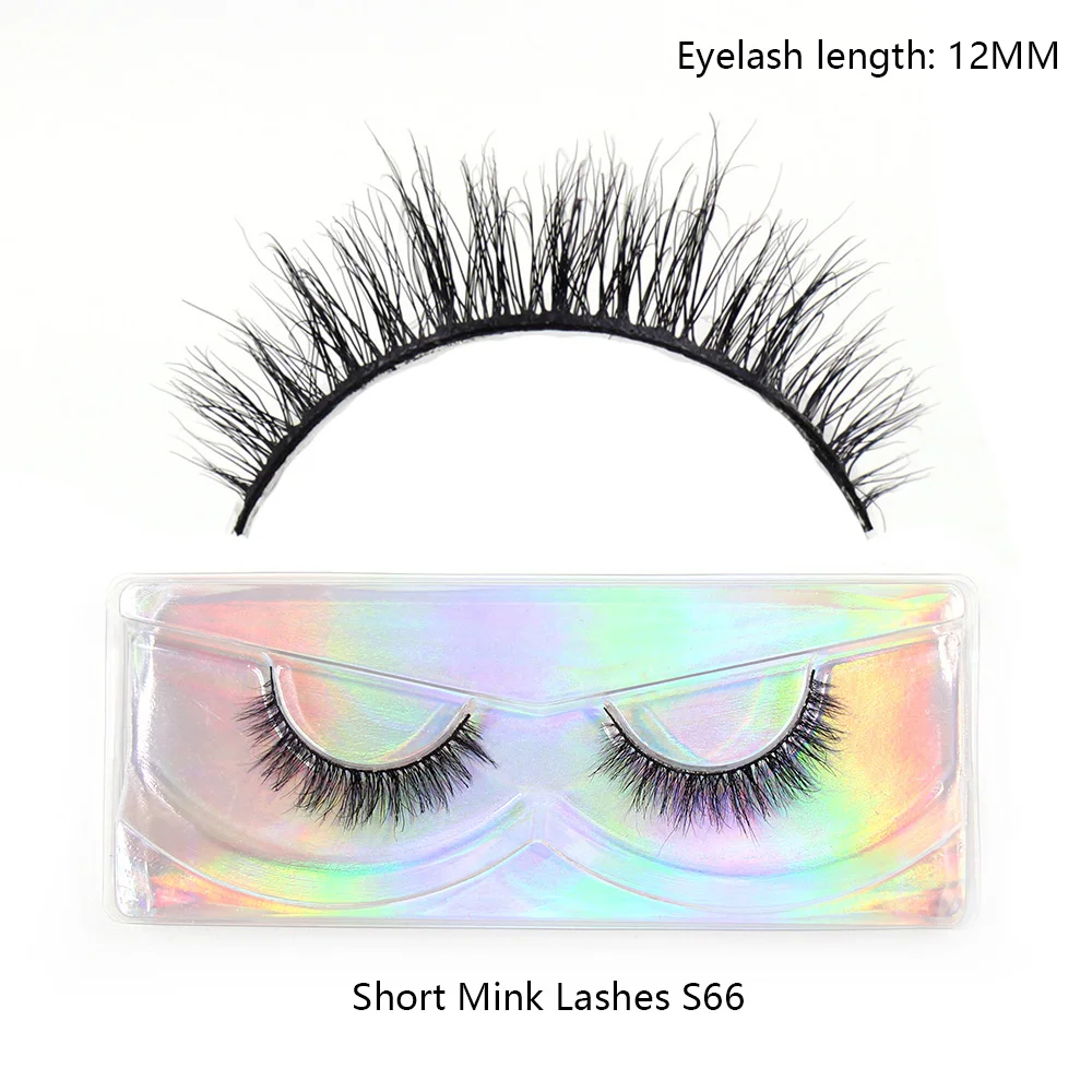 LEHUAMAO Maquiagem Korte Natuurlijke Nertsen Wimpers Pluizige Piekerige Wimpers Volume 12mm-15mm Valse Wimpers Wimper Extensio make-up