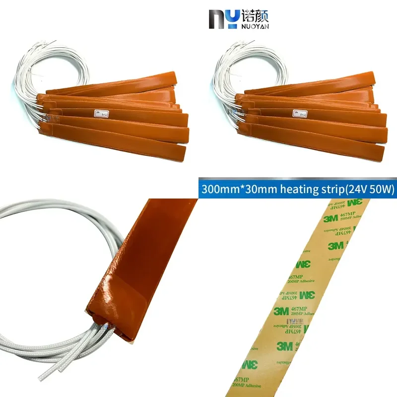 Nuoyan New 24v 50w Solvent Printer Heating Strip 300MM Length 30MM Width for Allwin/Myjet/Phaeton/Flora Inkjet Printer