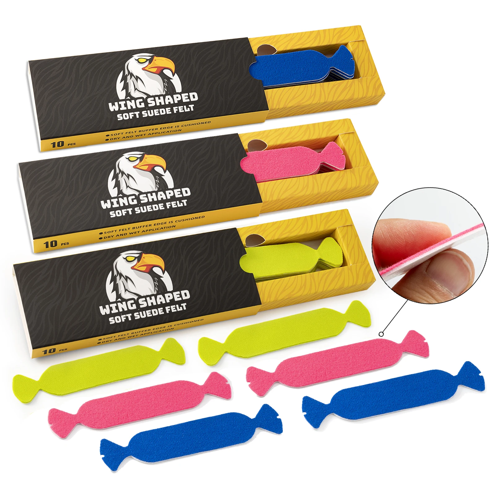 EHDIS 3 Pack Edge Felt Cloth Spare Tool For 4-Inch Vinyl Squeegee Hard Card Scraper Window Tint Application Fabric Replacement