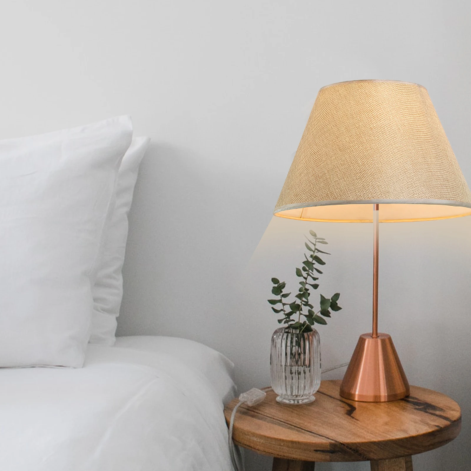 

Desk Table Lamp Shade Replacement Cloth Detachable Durable Lamp Cover Soft Light Effect Warm Bedroom Living Room