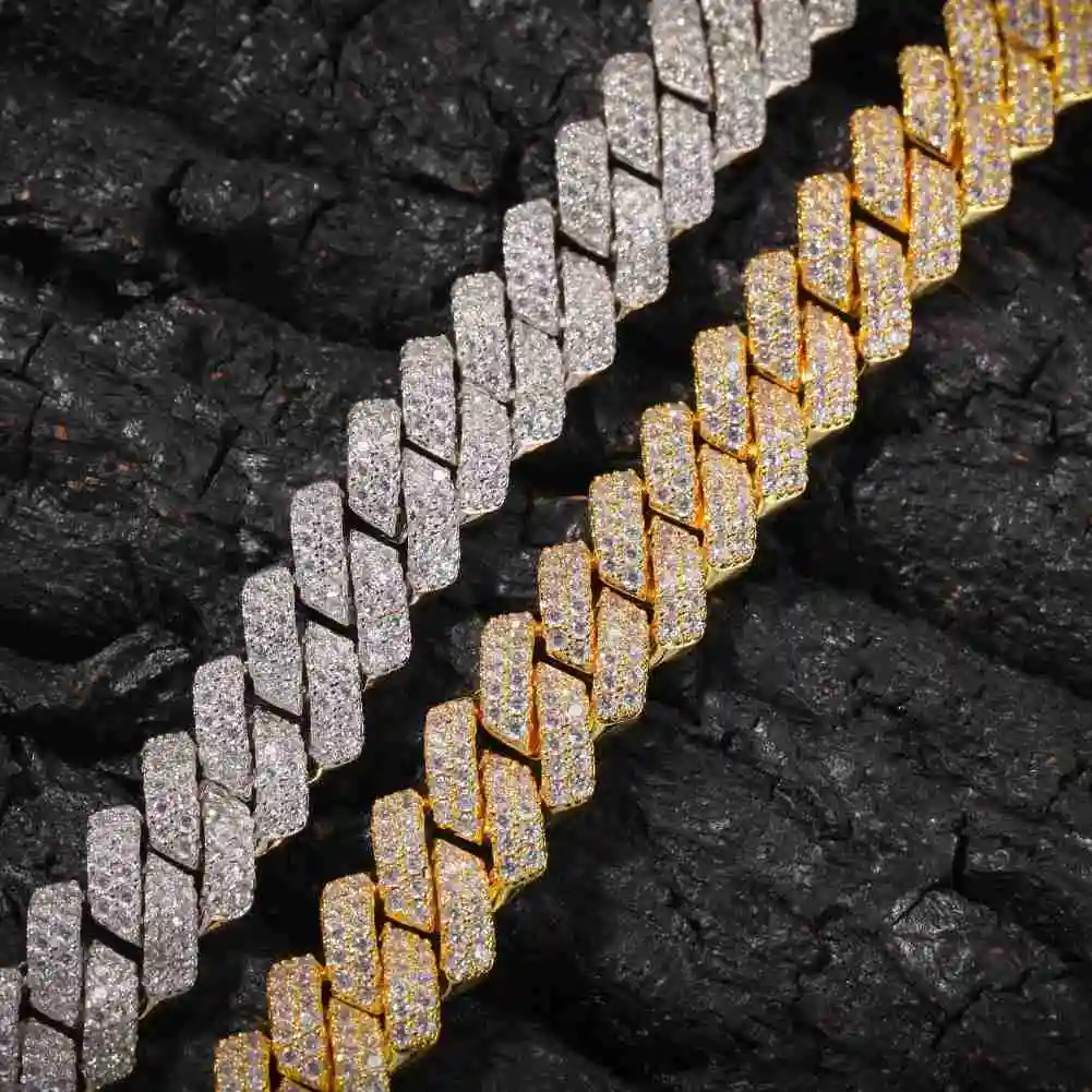 925 Premium Silver Moissanite 14MM Cuban Link Chain Classic Style Necklace Luxury Jewelry Men's Engagement Gift Anniversary.
