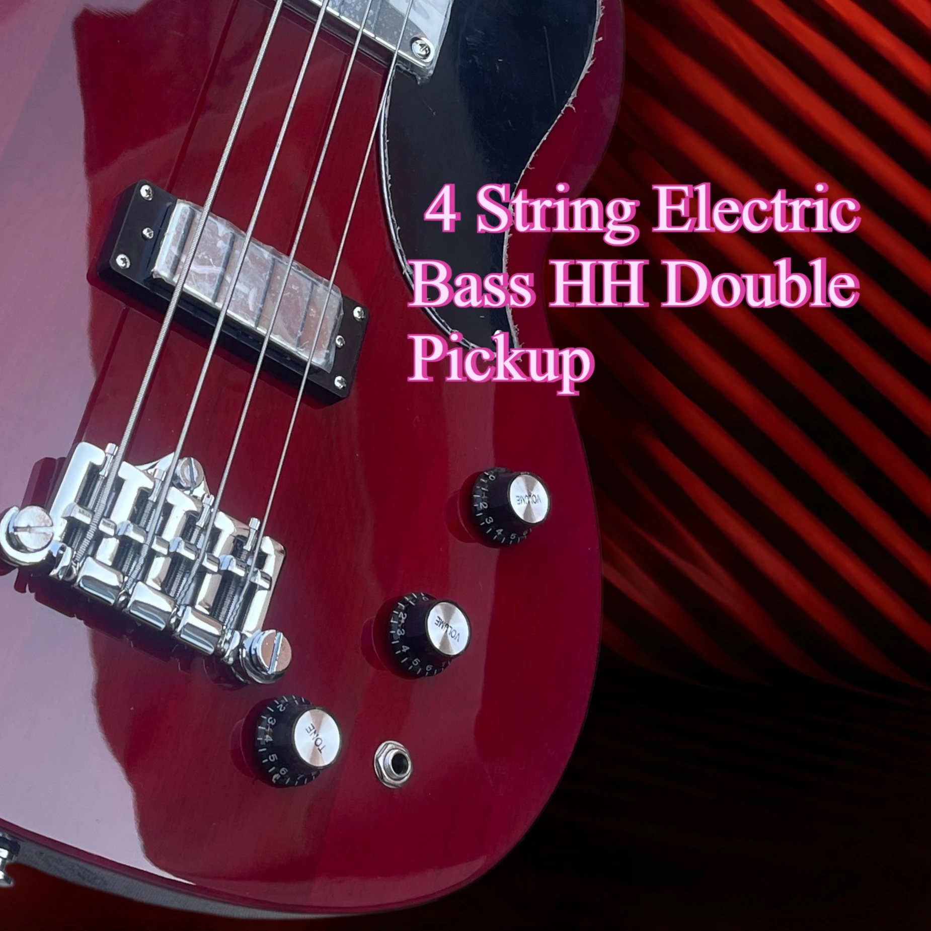 SGE Wine Red 4 String Electric Bass HH Double Pickup Rock Heavy Metal Band Accompaniment Bass Guitar Free Shipping