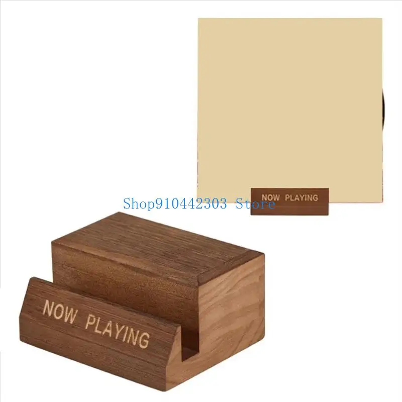 652F User Friendly Wooden Media Shelf Record Holder For Vinyls Records CDs MultiPurpose Storage Solution For Music Lovers view 3