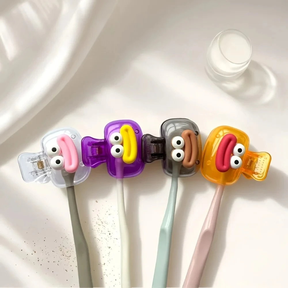 random 4Pcs Portable Travel Toothbrush Head Covers Plastic Hygienic Toothbrush Protector Caps Case for Household & Travel Use