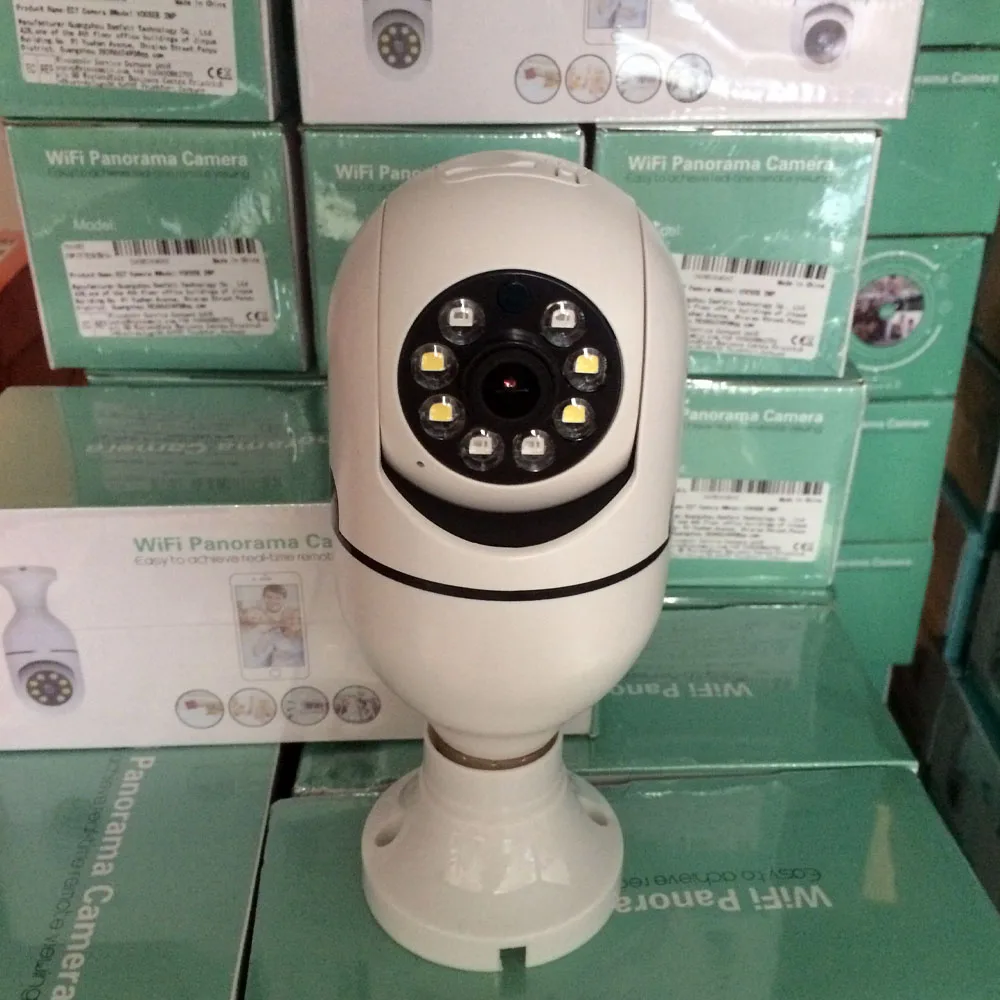 Carpbaba SD Wifi Bulb E27 Surveillance Camera Full Color Night Vision 360° Rotating Automatic Human Tracking Two-way Talk Smart