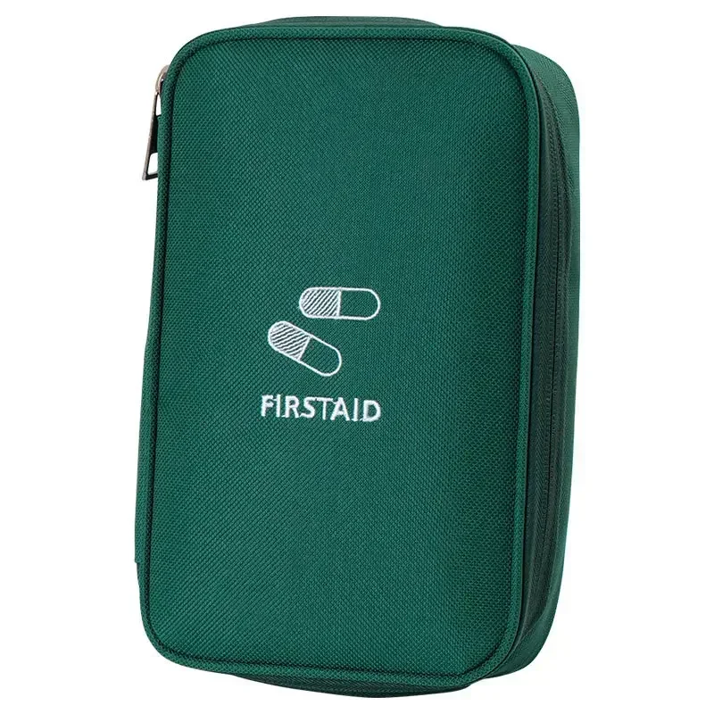 1Pc Portable Empty First Aid Bag Mini Medical Bag Travel Medicine Pouch Double Zippers Handy Pills Pocket for Outdoor Travel Bag