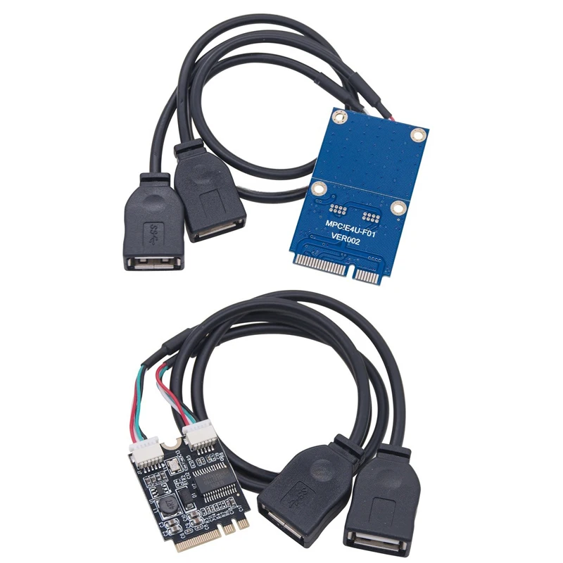 Mini PCI-E To USB Express Card With Power Connector M.2 KEY A+E To USB 2.0 2 Port Express Card USB Adapter