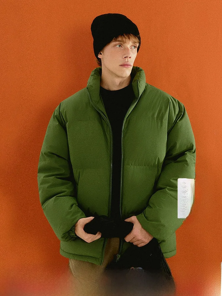 Men's Thickened Duck down Jacket Stand Collar Bread Style White Duck Feather Winter Outerwear Fashionable And Warm Coat