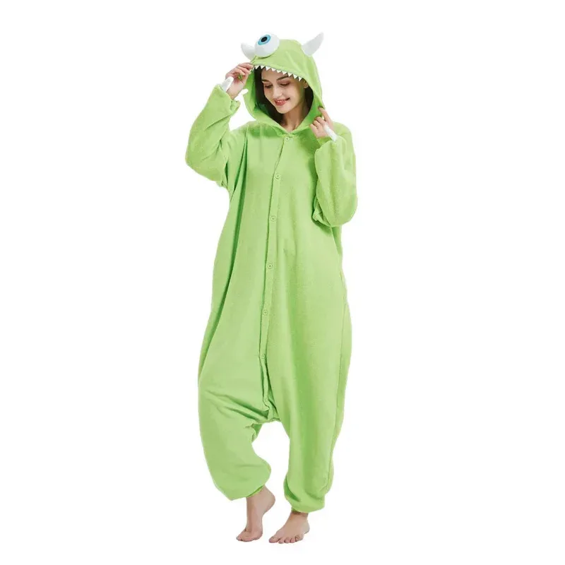 New 2025 Monster Mike Cosplay Kigurumi Adults Onesies Women Pajamas Fleece Costume Jumpsuit eqs9X