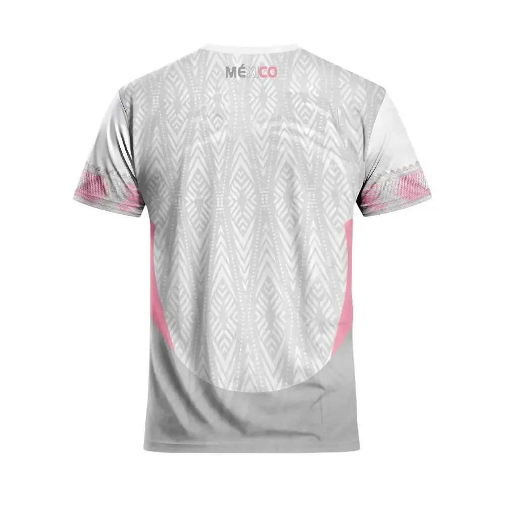 Unisex Mexiko Nationalmannschaft Fußballtrikot, Azteken-Stammesmuster Schnelltrocknendes Kurzarm-T-Shirt für Sporttraining und Freizeitkleidung – Detail 3