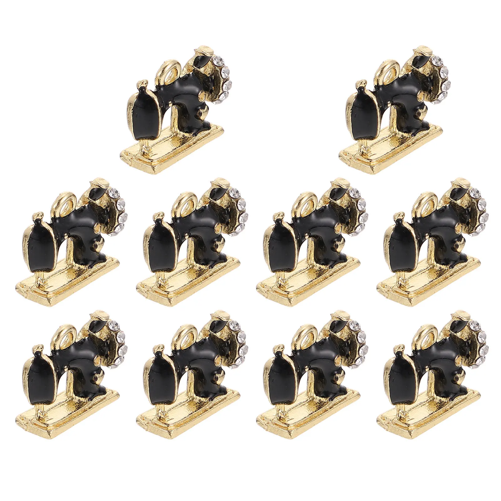 10 Pcs Shape Sewing Themed Charms Quilting Machine Decor Pendants Bulk for Jewelry Making