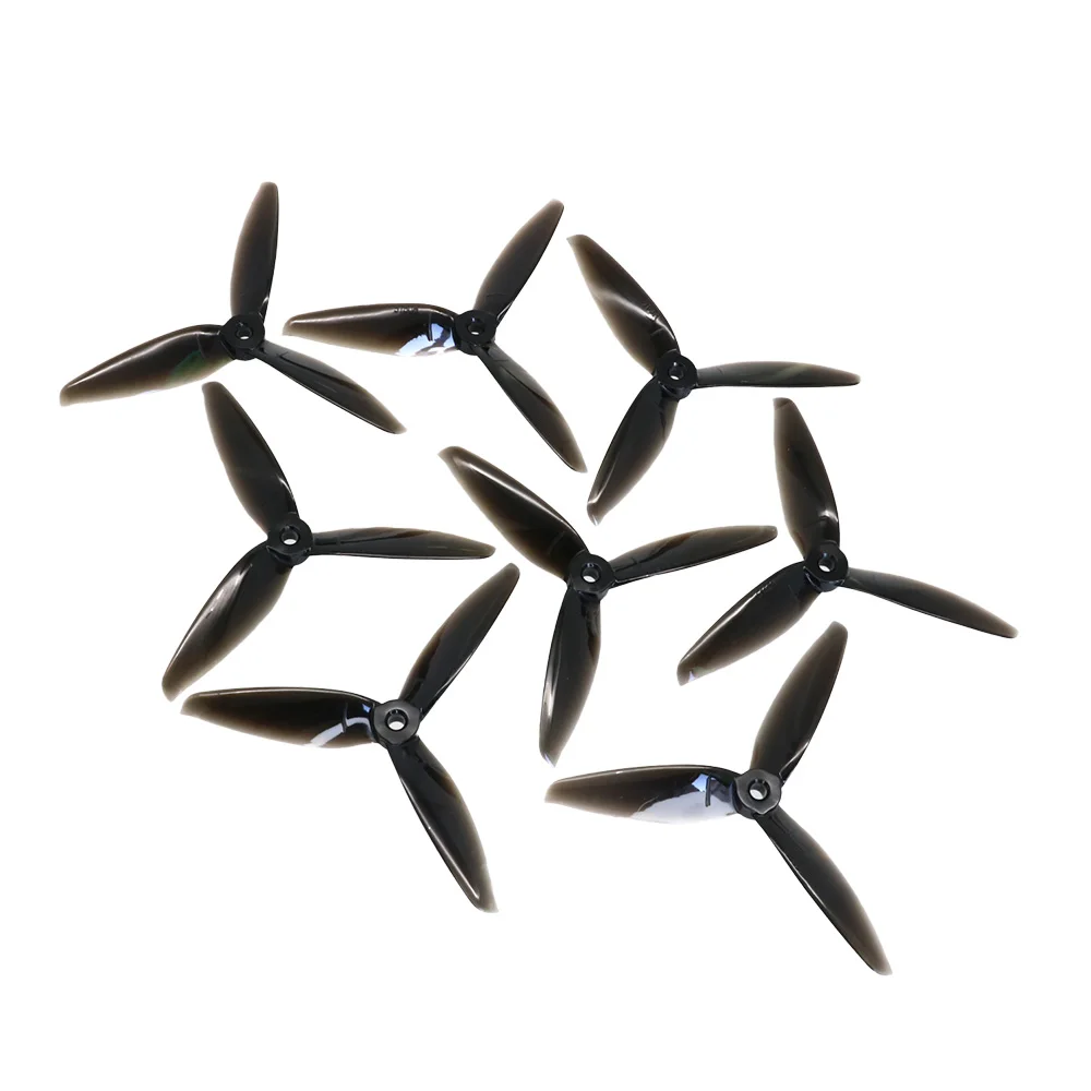 Paires D’hélices 5 Pouces – 3 Pales CCW/CW, 4,9x3,3x3, Gris, PC, Pour Drone FPV, Silencieux, équilibrées, Montage Facile