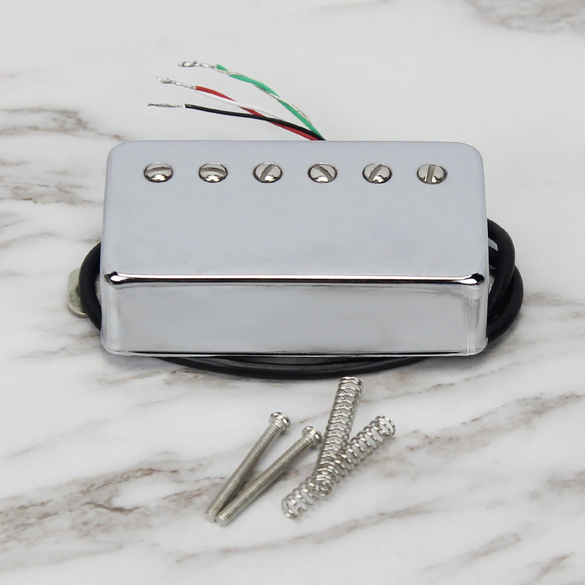 FLEOR 1PCS Ceramic Magnet LP Humbucker Pickup Guitar Neck / Bridge Pickups Chrome 4-Wires