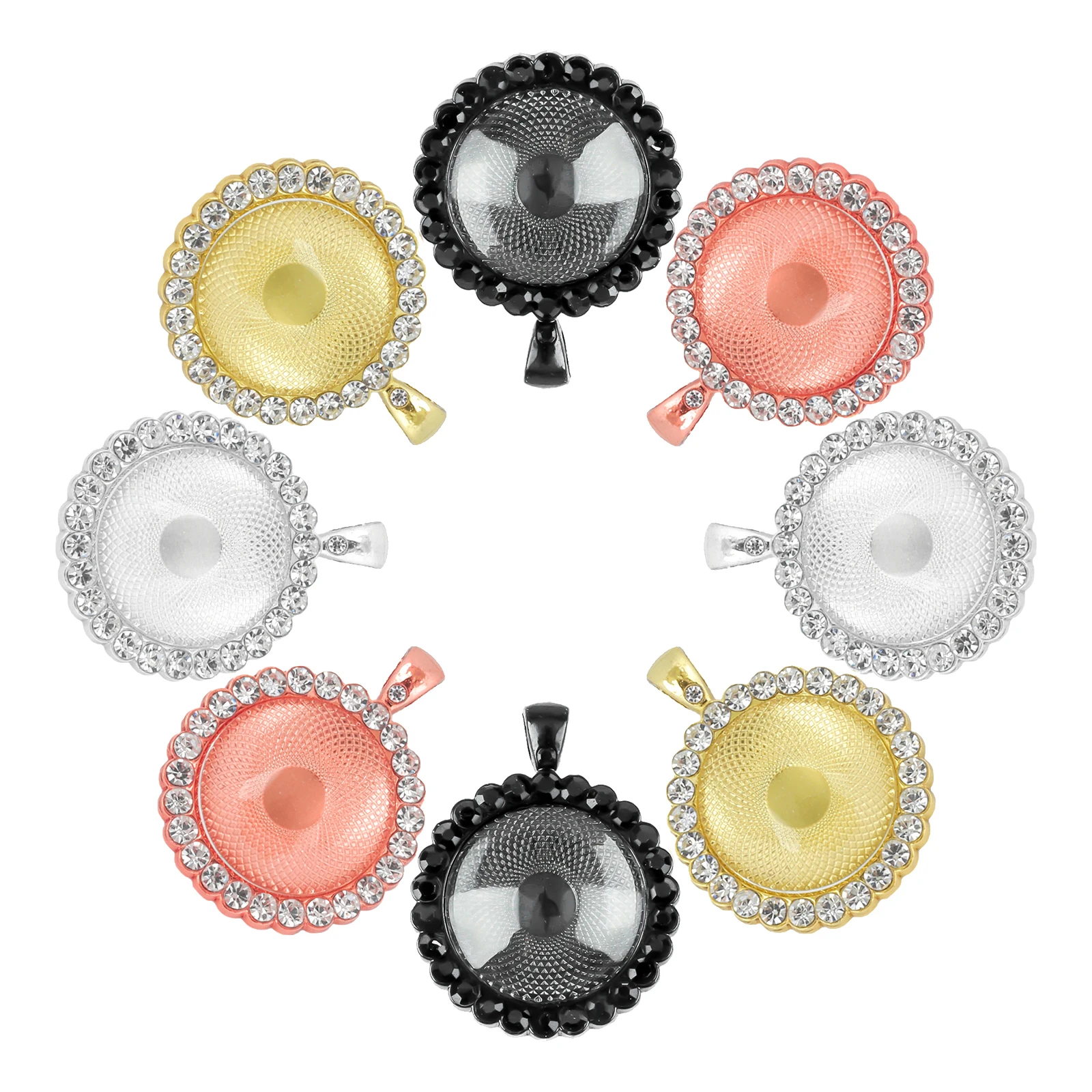 

50pcs/Lot 25mm Round Tray Charms Bezel Pendant Setting For DIY Making Necklace Bracelet Keychain Jewelry Wholesale TYR033