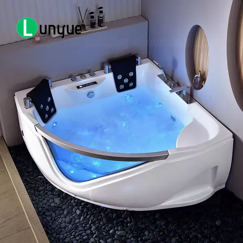 Hot Sale Acrylic Material Freestanding Corner Jaccuzi Bath Tub Air Spa Jet Whirlpool Massage Bathtub