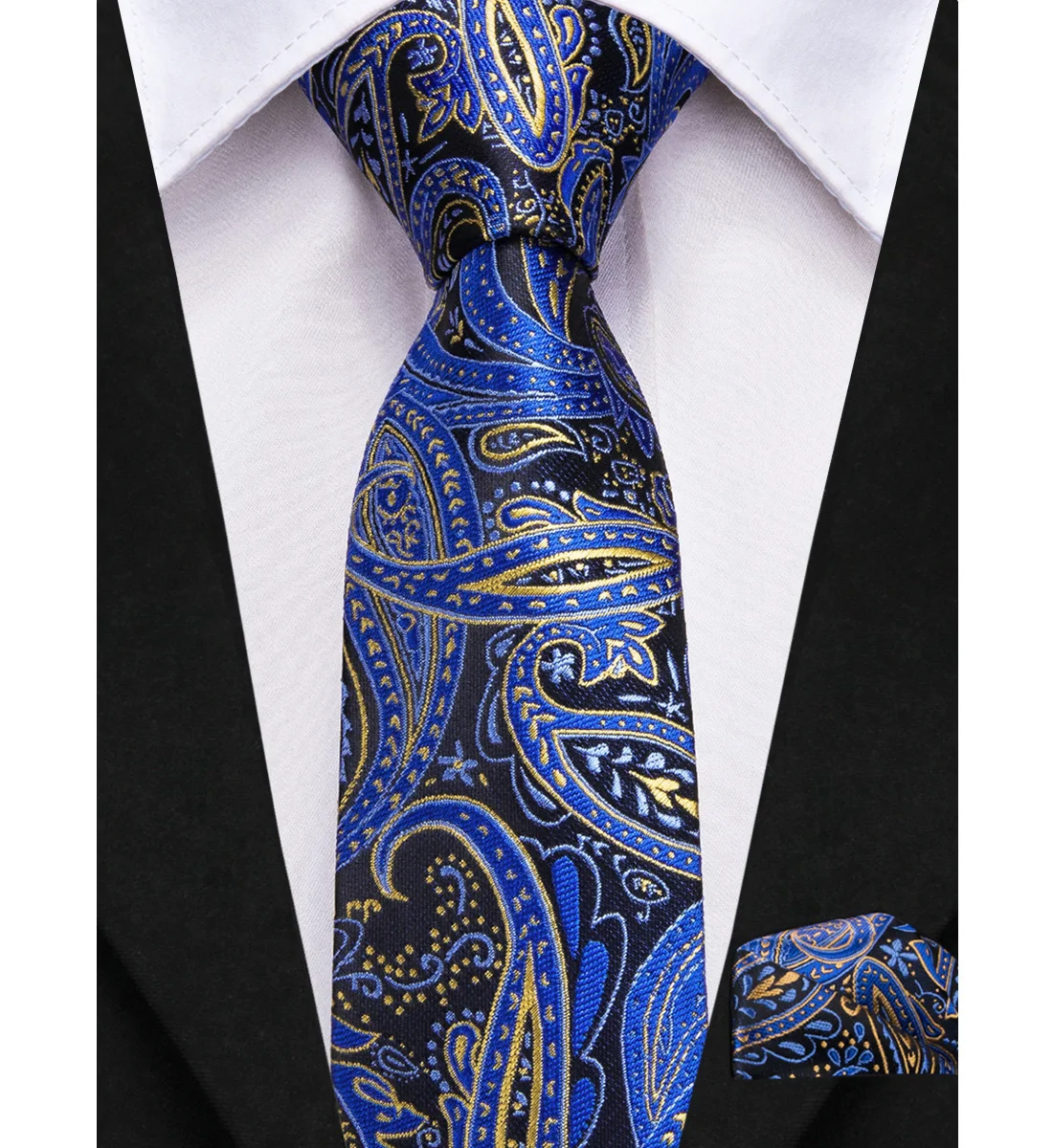 

Luxury Designer Silk Tie For Children Blue Yellow Paisley Handky Child Necktie 120CM Long 6CM Wide Fashion Party Dropship Hi-Tie