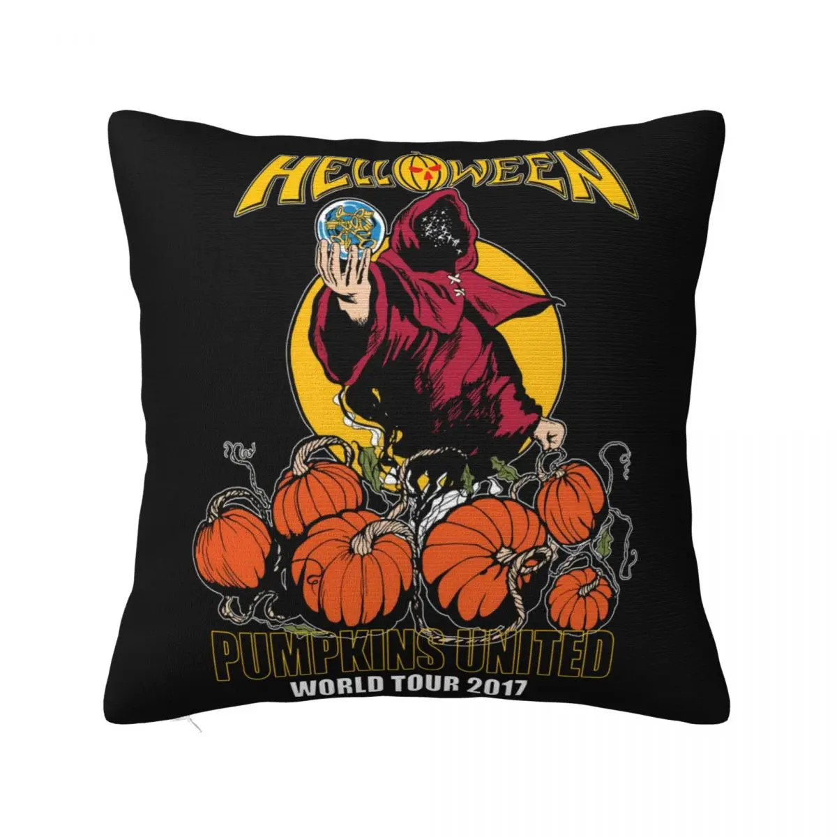 Helloween Pumkins United Tour 2020 Men's Black S 4Xl 3D Funny Trend Trend Colour Youth Rap Pillow Case