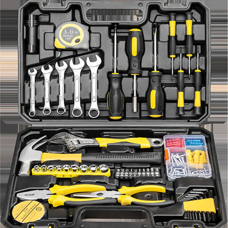 88 Pcs Complete Tool Kit Home Toolbox Auto Car Repair Tool Set with Hammer Pliers Screwdriver Wrench Socket Mechanical Work Tool