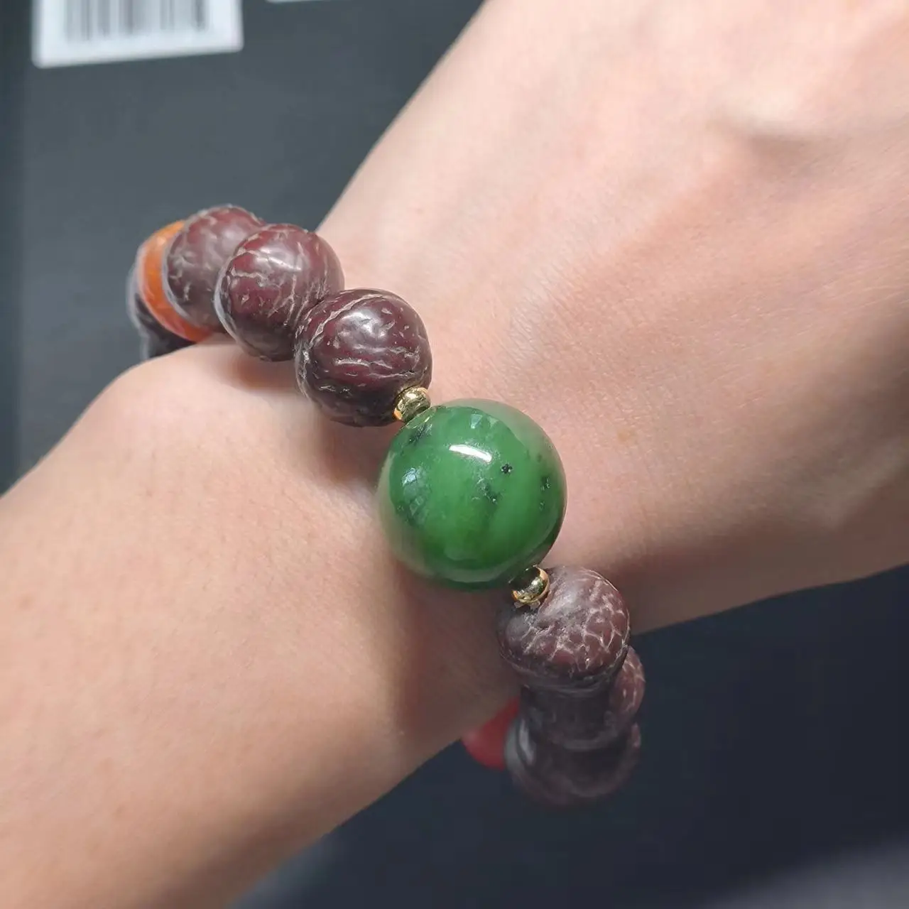 1pcs/lot Natural Jiugong bagua brand Agate Dzi bodhi seed Bracelet single circle bead jasper amber variety of gems fine jewelry