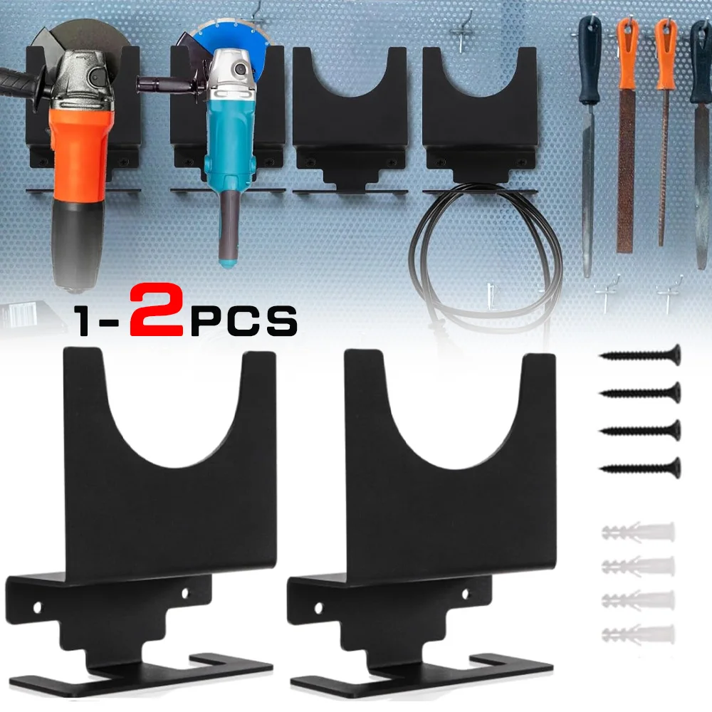 1-2Pcs Angle Grinder Holder Polisher Holder Storage Rack Wall Mounted Bracket for Homes Shops Workbenches Hand Sander Tool